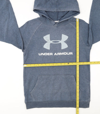 Under Armour Boys Blue YXL Pullover Hoodie with Logo Graphic
