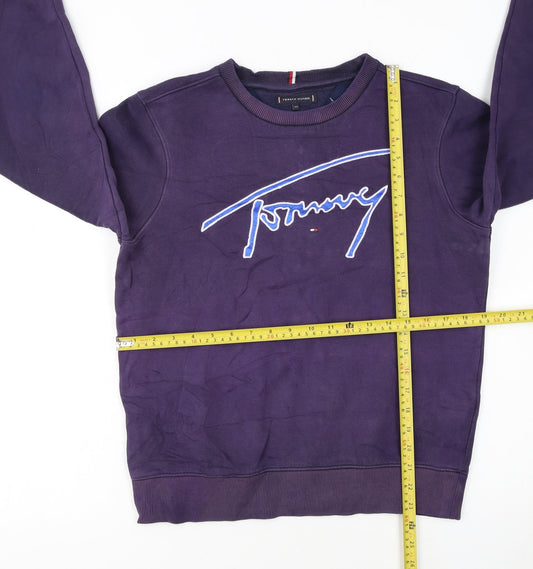 Tommy Hilfiger Girls Purple Crew Neck Pullover Sweatshirt Size 164