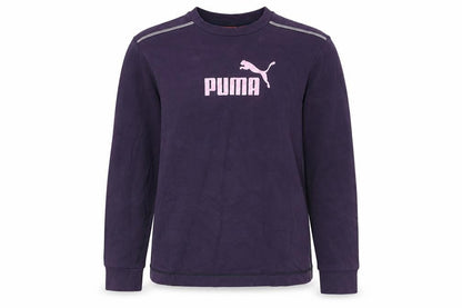 Puma Women Purple Pullover Sweatshirt Size 16 Logo Print