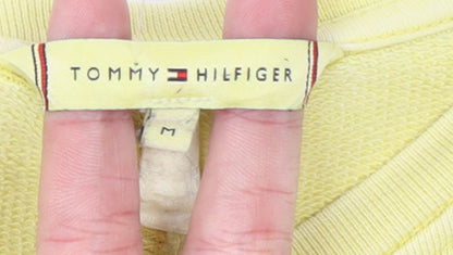 Tommy Hilfiger Women Yellow Cotton Crew Neck Pullover Sweatshirt M