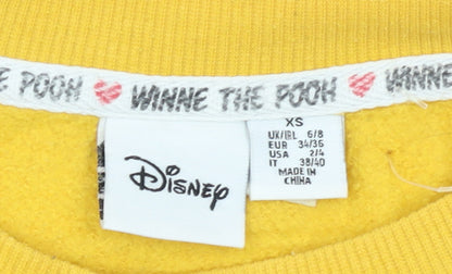 Disney Women’s Yellow Winnie the Pooh Graphic Pullover Sweatshirt XS