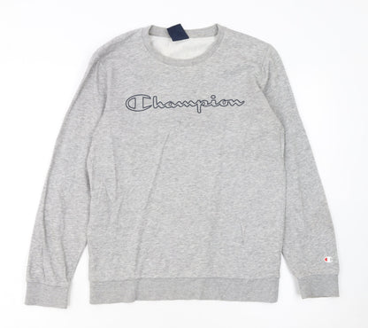 Champion Boys Grey Logo Pullover Sweatshirt 11-12 Years Regular Fit