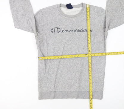 Champion Boys Grey Logo Pullover Sweatshirt 11-12 Years Regular Fit