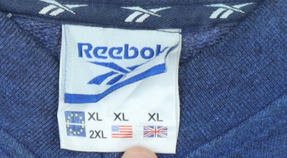 Reebok Mens Blue XL V-Neck Pullover Sweatshirt