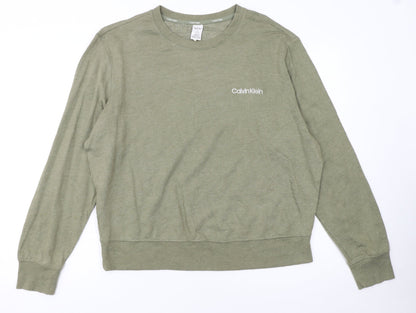 Calvin Klein Women Green Long Sleeve Cotton Modal Pyjama Top Size 12