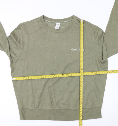 Calvin Klein Women Green Long Sleeve Cotton Modal Pyjama Top Size 12