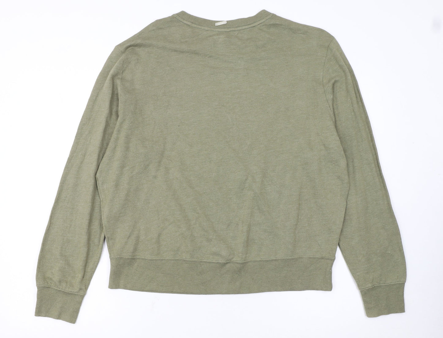 Calvin Klein Women Green Long Sleeve Cotton Modal Pyjama Top Size 12