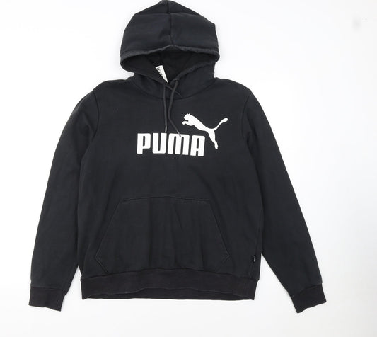 Puma Women's Black XL Pullover Hoodie with Logo Print