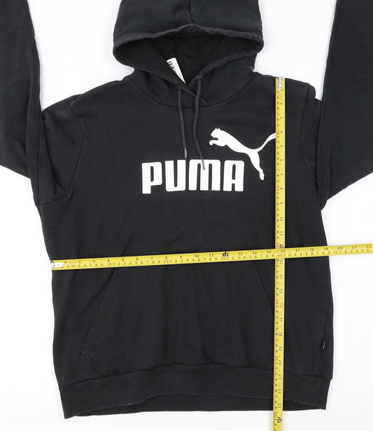 Puma Women's Black XL Pullover Hoodie with Logo Print