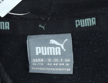 Puma Women's Black XL Pullover Hoodie with Logo Print