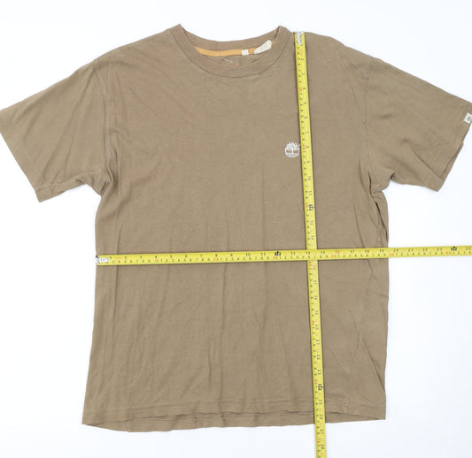 Timberland Men's Beige Cotton Crew Neck T-Shirt Size M