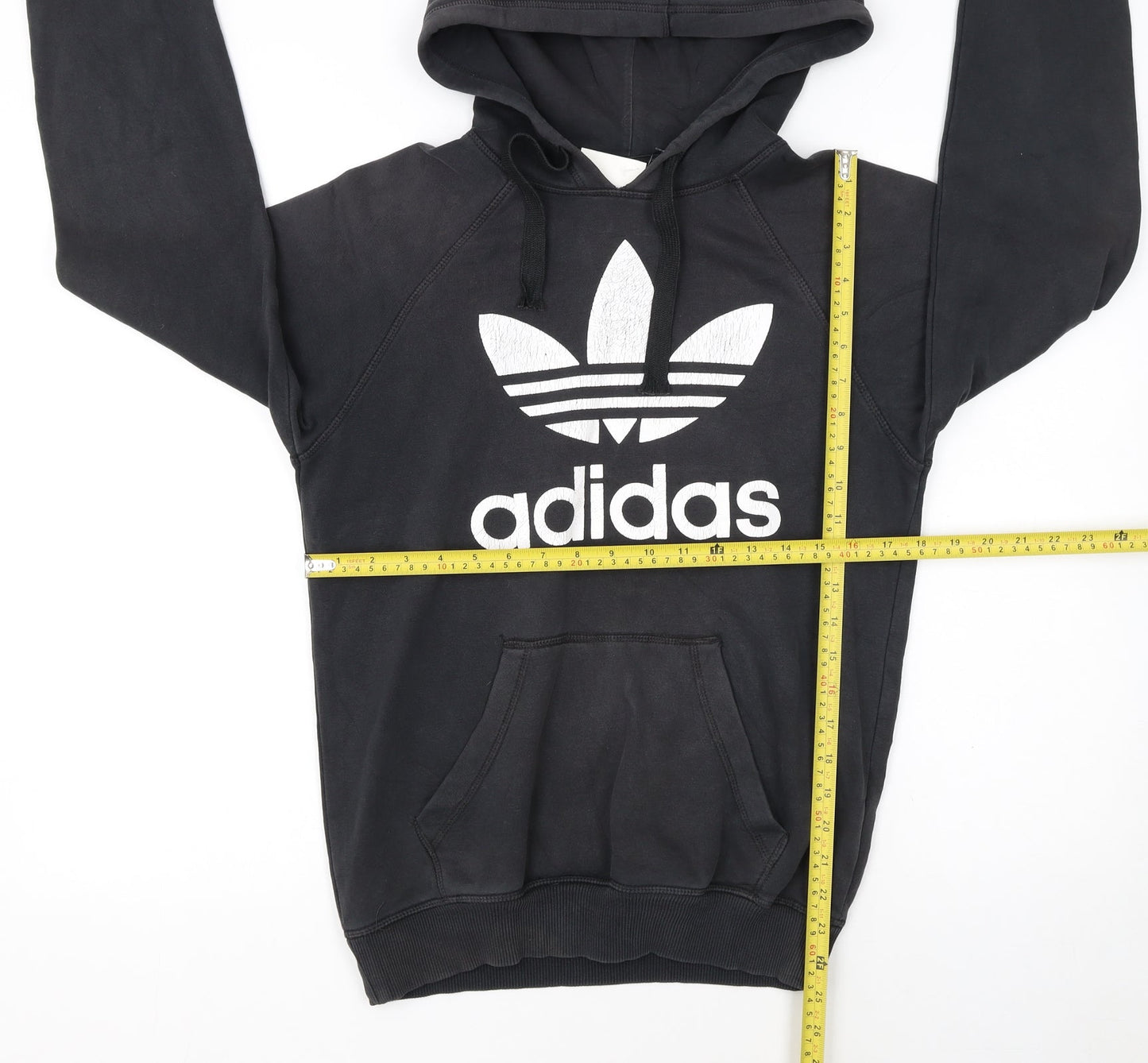 Adidas Womens Black XS Pullover Hoodie with Logo Print