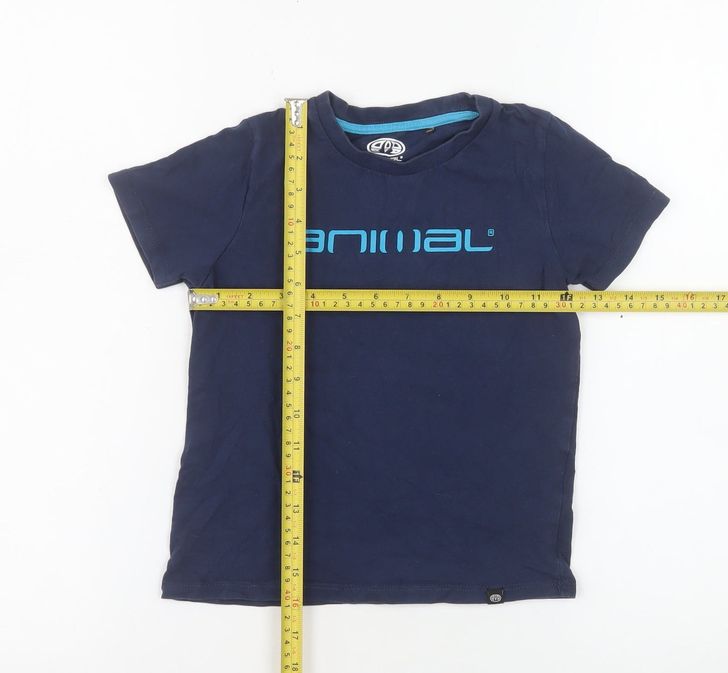 Animal Boys Blue Organic Cotton Short Sleeve Logo T-Shirt 5-6 Years