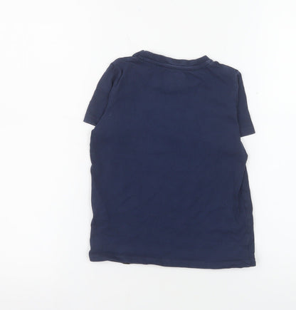 Animal Boys Blue Organic Cotton Short Sleeve Logo T-Shirt 5-6 Years