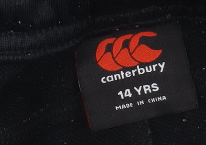 Canterbury Boys Black 14 Years Rugby Track Pants with Elastic Waist