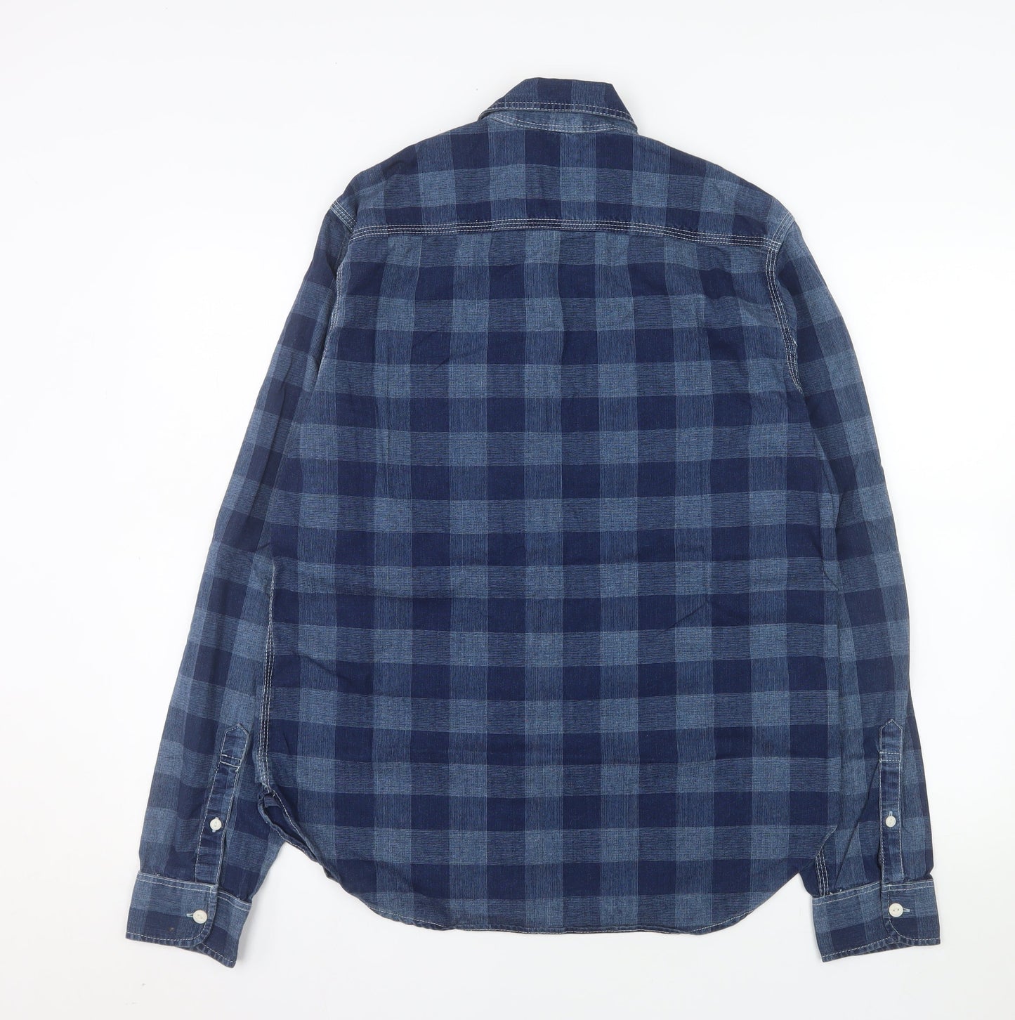 Gap 1969 Men's Blue Check Cotton Flannel Long Sleeve Shirt Size S