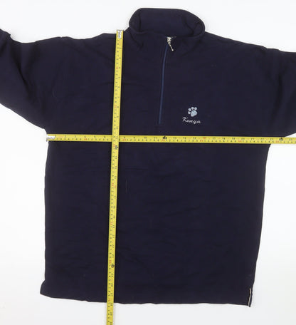 Oneway Men's Navy Blue Fleece 1/4 Zip Pullover Sweatshirt XL