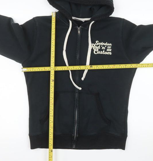 Front Row Men's Black Zip Hoodie Jacket M Cotton Polyester