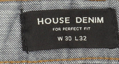 House Denim Men's Blue Straight Regular Fit Jeans W30 L32