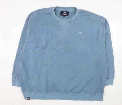 Union Men's Blue 5XL Crew Neck Pullover Sweatshirt