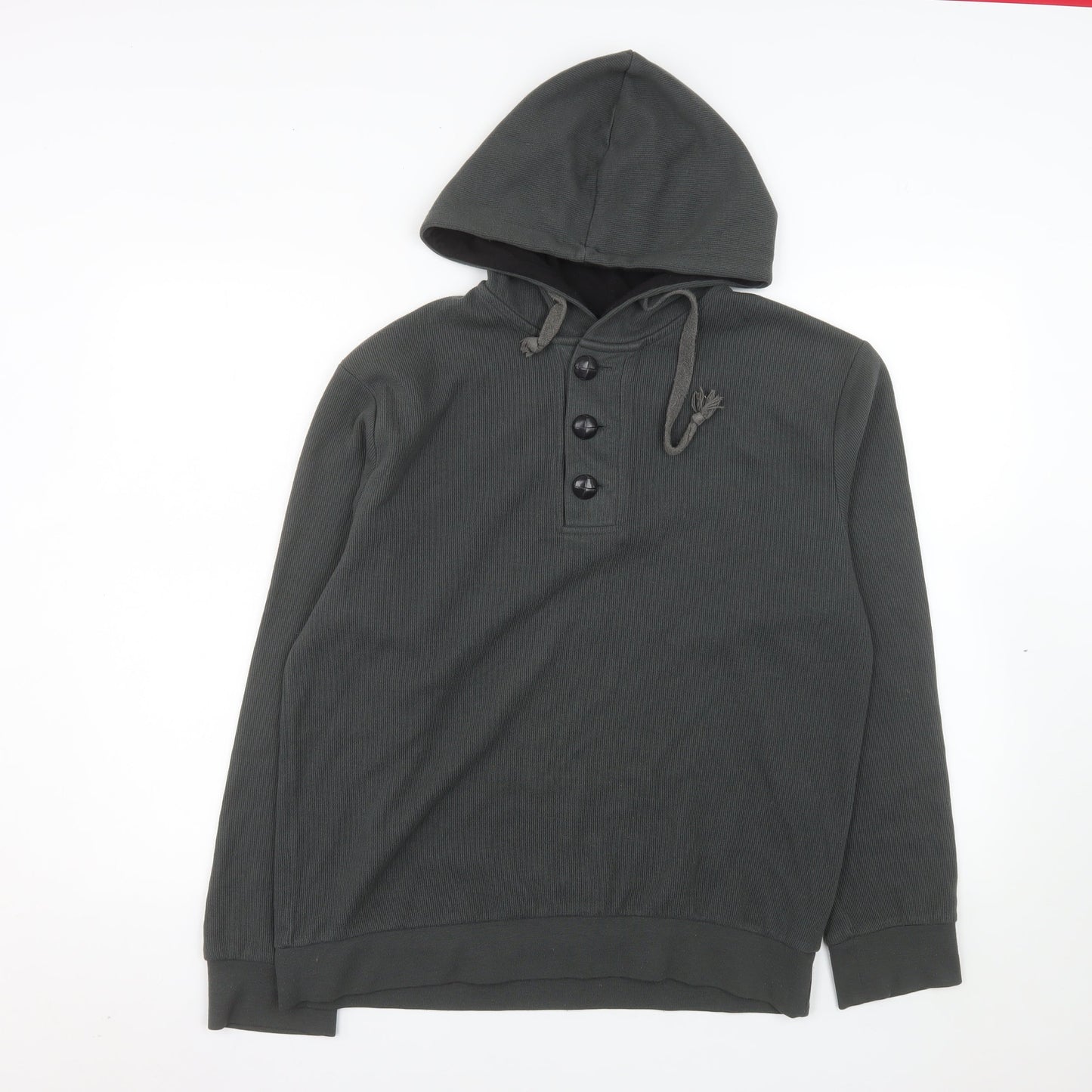 Twenty By Seventyhill Men's Grey Henley Hoodie Size L Polyester Blend
