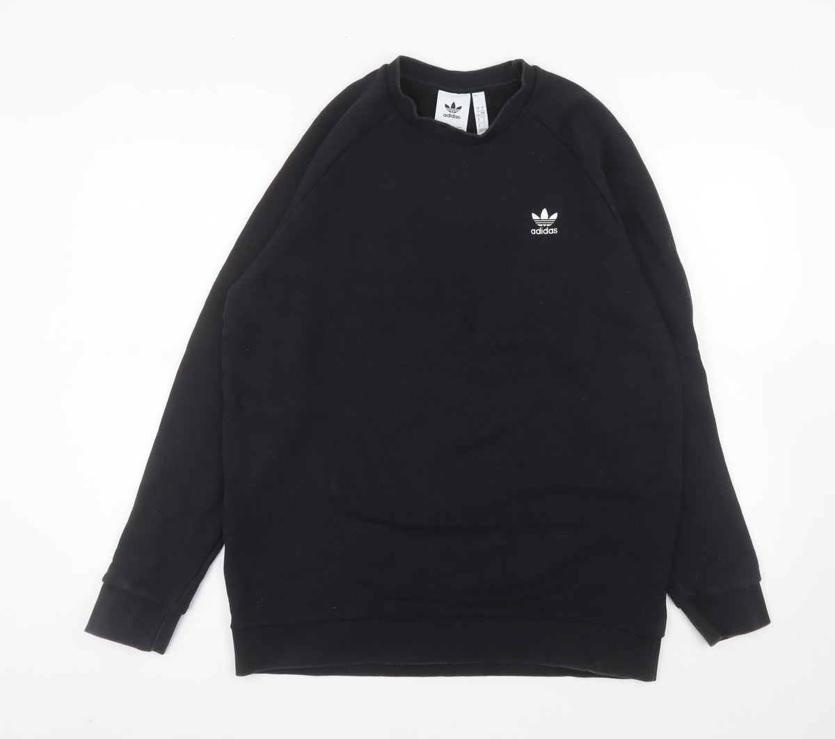 Adidas Men's Black Pullover Sweatshirt L Crew Neck Cotton Blend