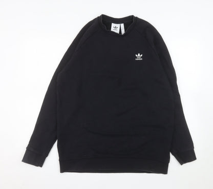 Adidas Men's Black Pullover Sweatshirt L Crew Neck Cotton Blend