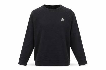 Adidas Men's Black Pullover Sweatshirt L Crew Neck Cotton Blend