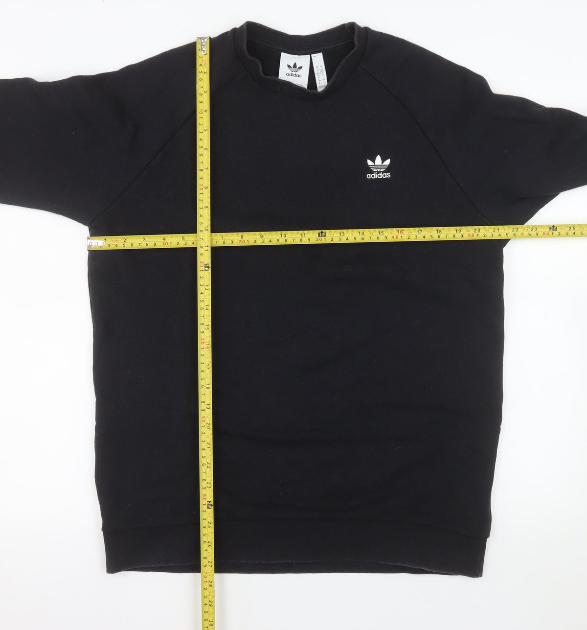 Adidas Men's Black Pullover Sweatshirt L Crew Neck Cotton Blend