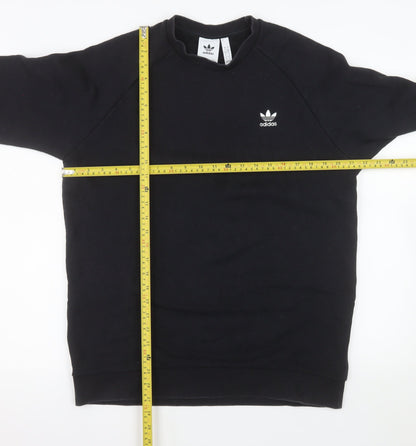 Adidas Men's Black Pullover Sweatshirt L Crew Neck Cotton Blend