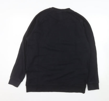 Adidas Men's Black Pullover Sweatshirt L Crew Neck Cotton Blend