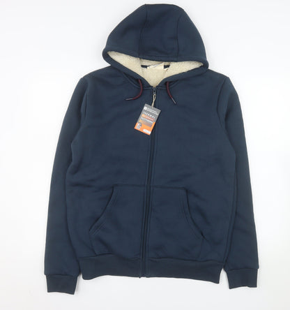 Mountain Warehouse Men's Navy Hooded Full Zip Thermal Jacket Small