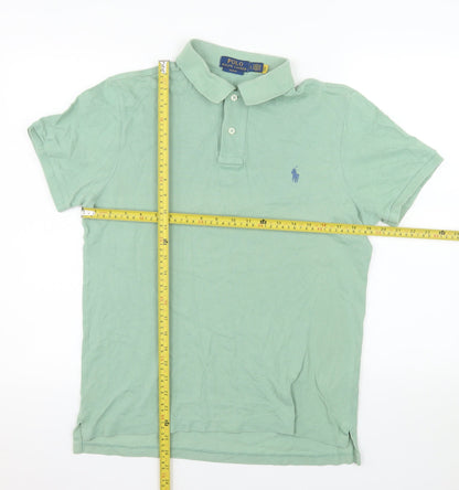 Ralph Lauren Men's Green Slim Fit Polo Shirt Size M 100% Cotton