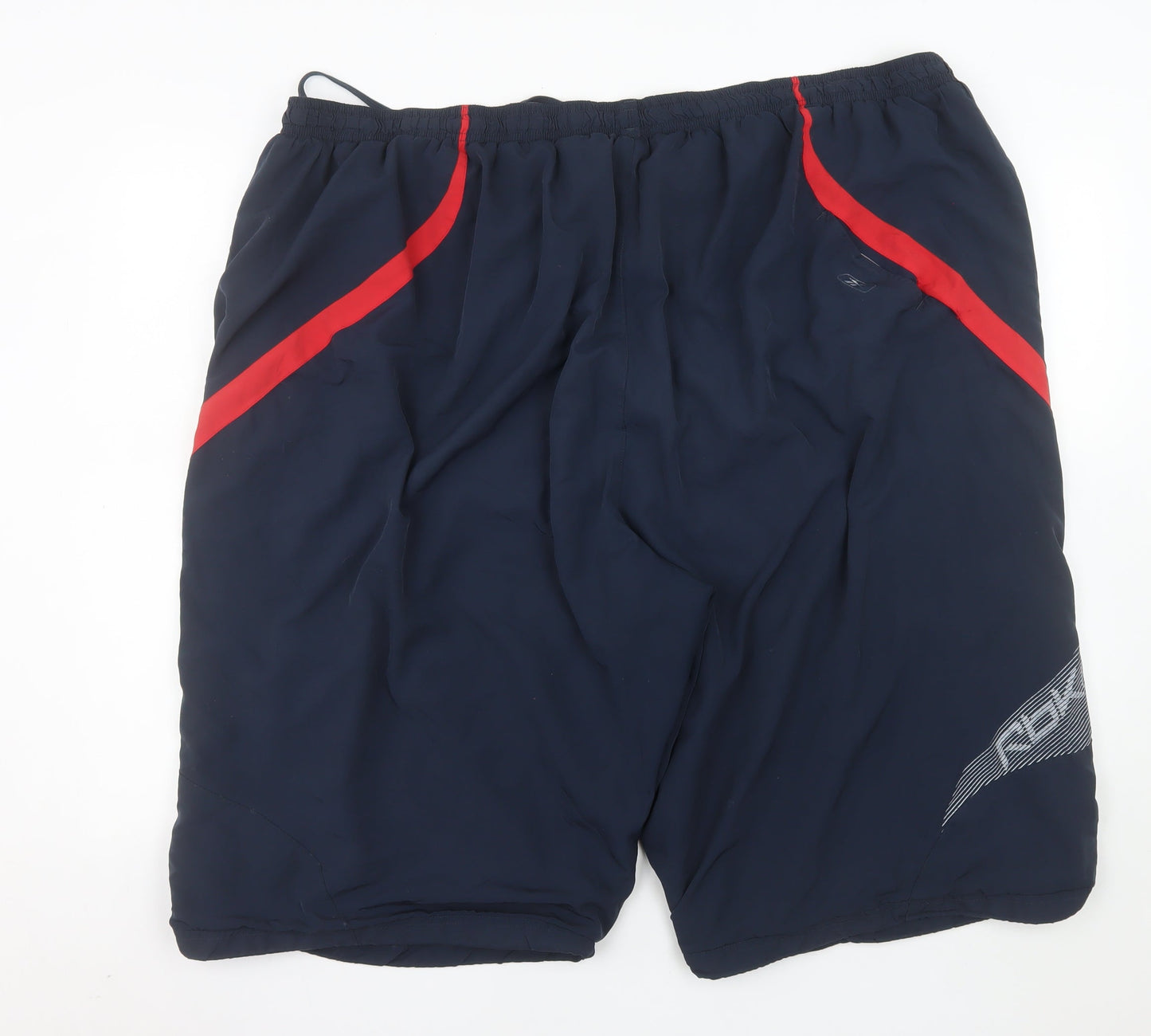 Reebok Mens Navy Blue 4XL Athletic Activewear Shorts with Drawstring Waist