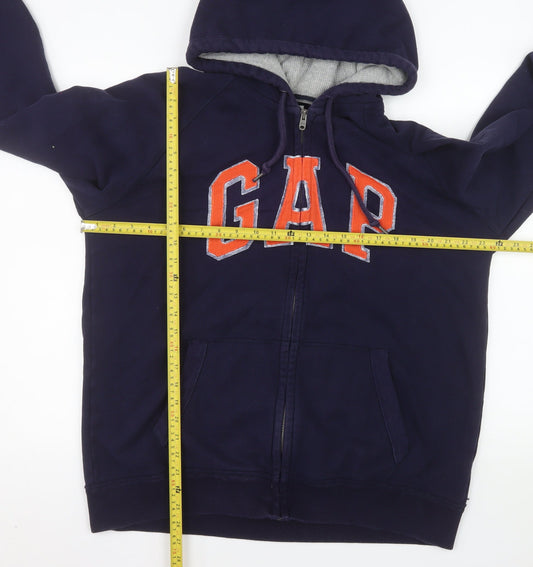 GAP Men’s Blue Full Zip Hooded Fleece Jacket XL Cotton Blend