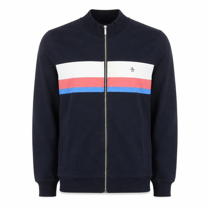 Original Penguin Men's Navy Bomber Jacket L Cotton Blend Full Zip