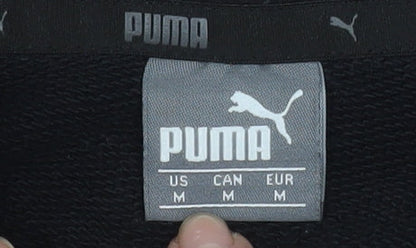 Puma Womens Black 1/4 Zip Cropped Sweatshirt Medium