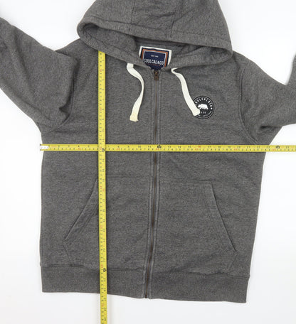 SoulCal & Co Women Grey 2XL Hooded Full Zip Cotton Blend Jacket