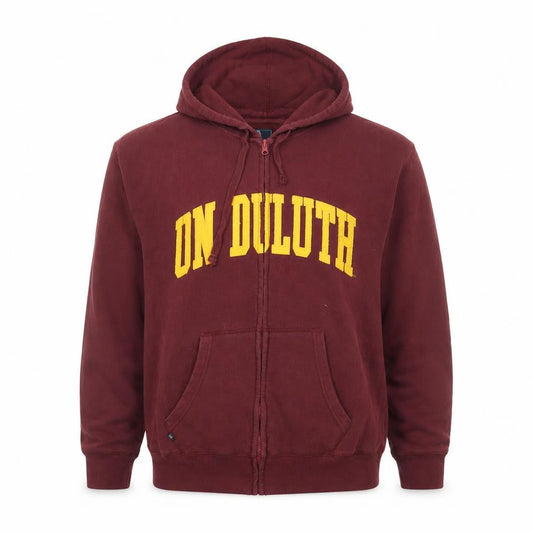 J. America Men’s Red XL Full Zip Hooded Fleece Jacket UM Duluth