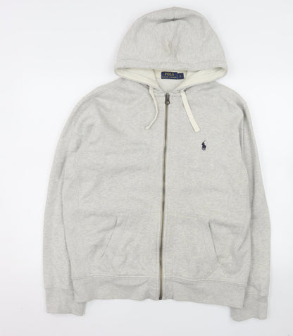 Ralph Lauren Men’s Grey L Basic Hooded Full Zip Jacket Lined Pockets