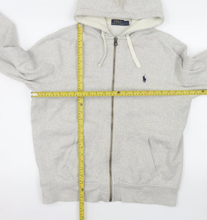 Ralph Lauren Men’s Grey L Basic Hooded Full Zip Jacket Lined Pockets