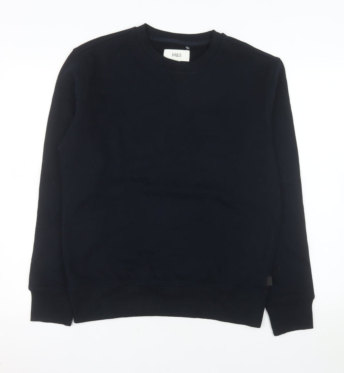 Marks & Spencer Men's Black Crew Neck Pullover Sweatshirt Size M