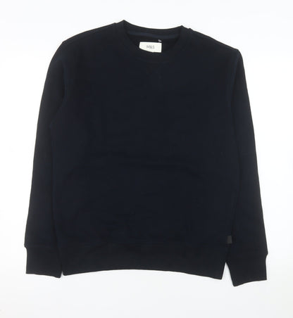 Marks & Spencer Men's Black Crew Neck Pullover Sweatshirt Size M