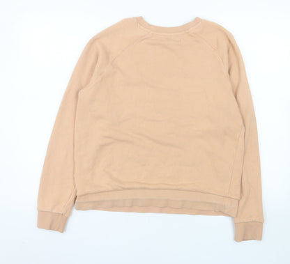 Next Women Beige 'New York' Cotton Crew Neck Pullover Sweatshirt M