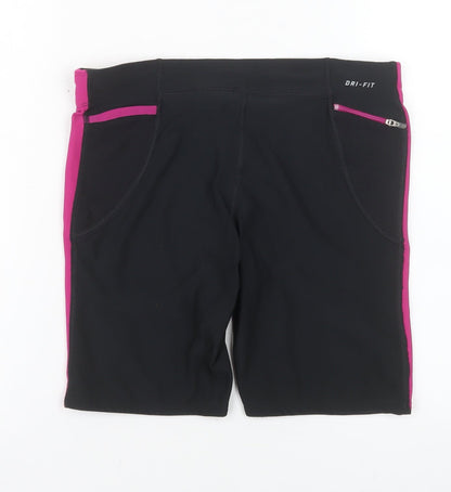 Nike Womens Black Pink Dri-FIT Biker Shorts Size M - Athletic Fit