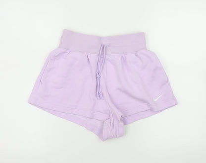 Nike Women’s Purple Sweat Shorts Size S Drawstring Waist Activewear