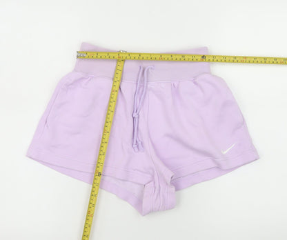 Nike Women’s Purple Sweat Shorts Size S Drawstring Waist Activewear