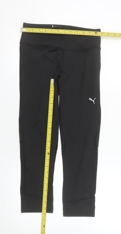 Puma Womens Black Capri Leggings Size S Quick Dry Activewear