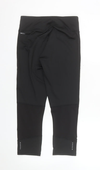 Puma Womens Black Capri Leggings Size S Quick Dry Activewear