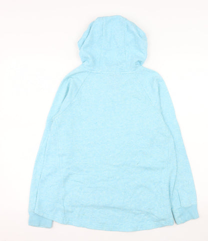 Nike Womens Blue Pullover Hoodie Large Cotton Blend Sportswear